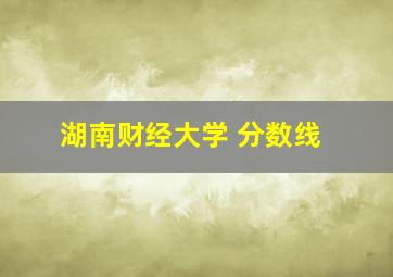 湖南财经大学 分数线